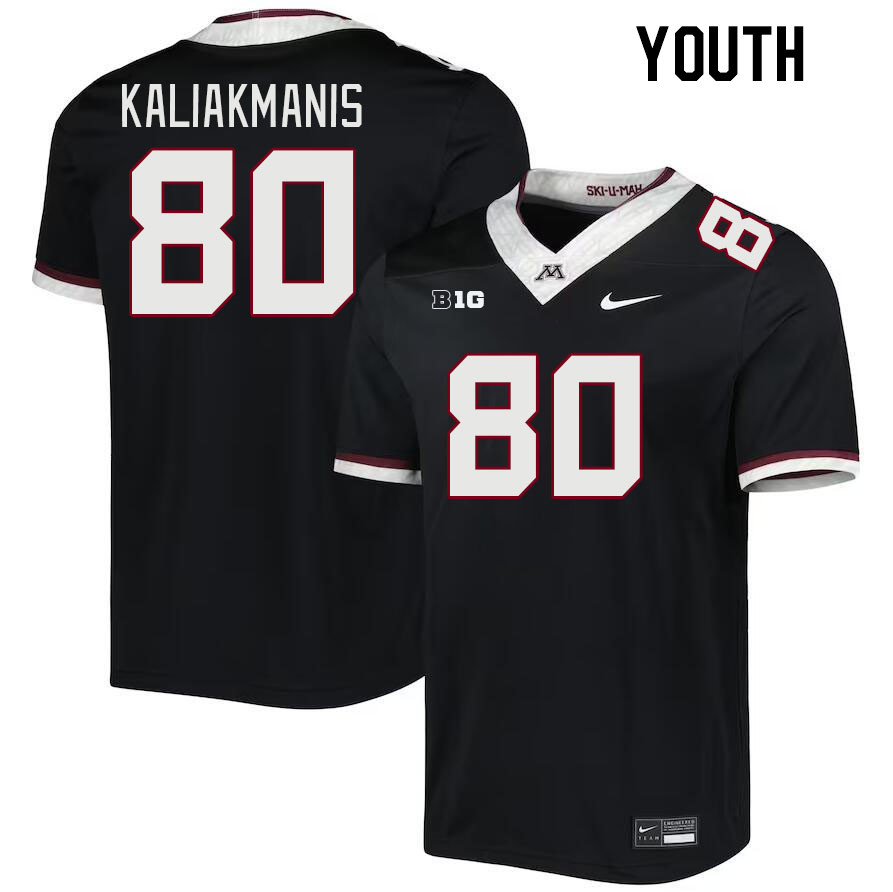 Youth #80 Dino Kaliakmanis Minnesota Golden Gophers College Football Jerseys Stitched-Black